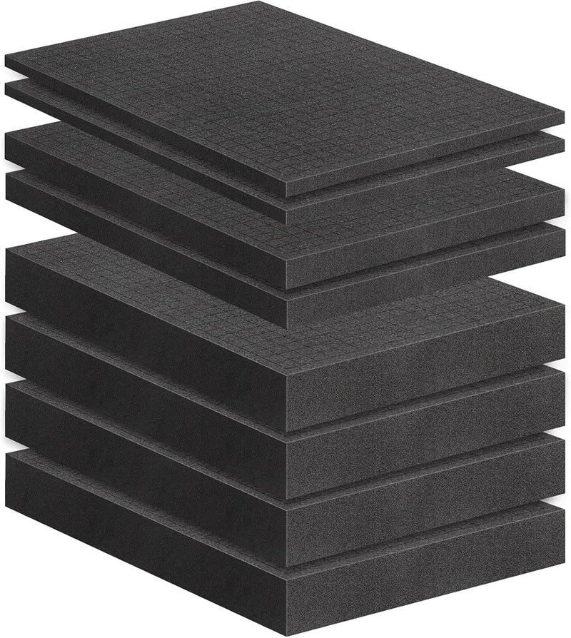 JZHLLA 8 Pcs Pick and Pluck Foam Sheets - 3 Sizes, Pre-Cubed, Polyethylene for Crafts, Toolboxes, Storage - Image 1